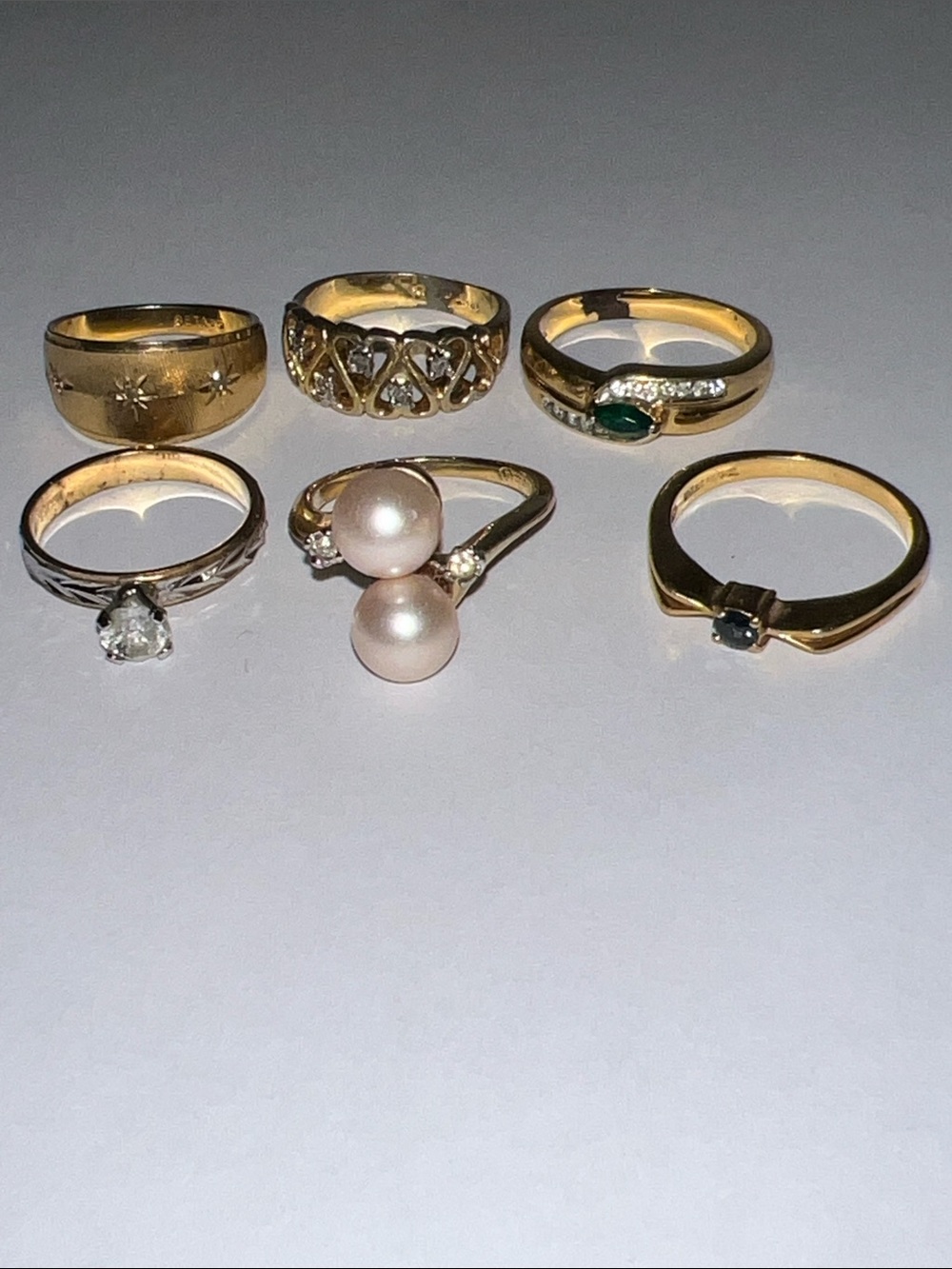 6 18k 14k gold filled costume rings